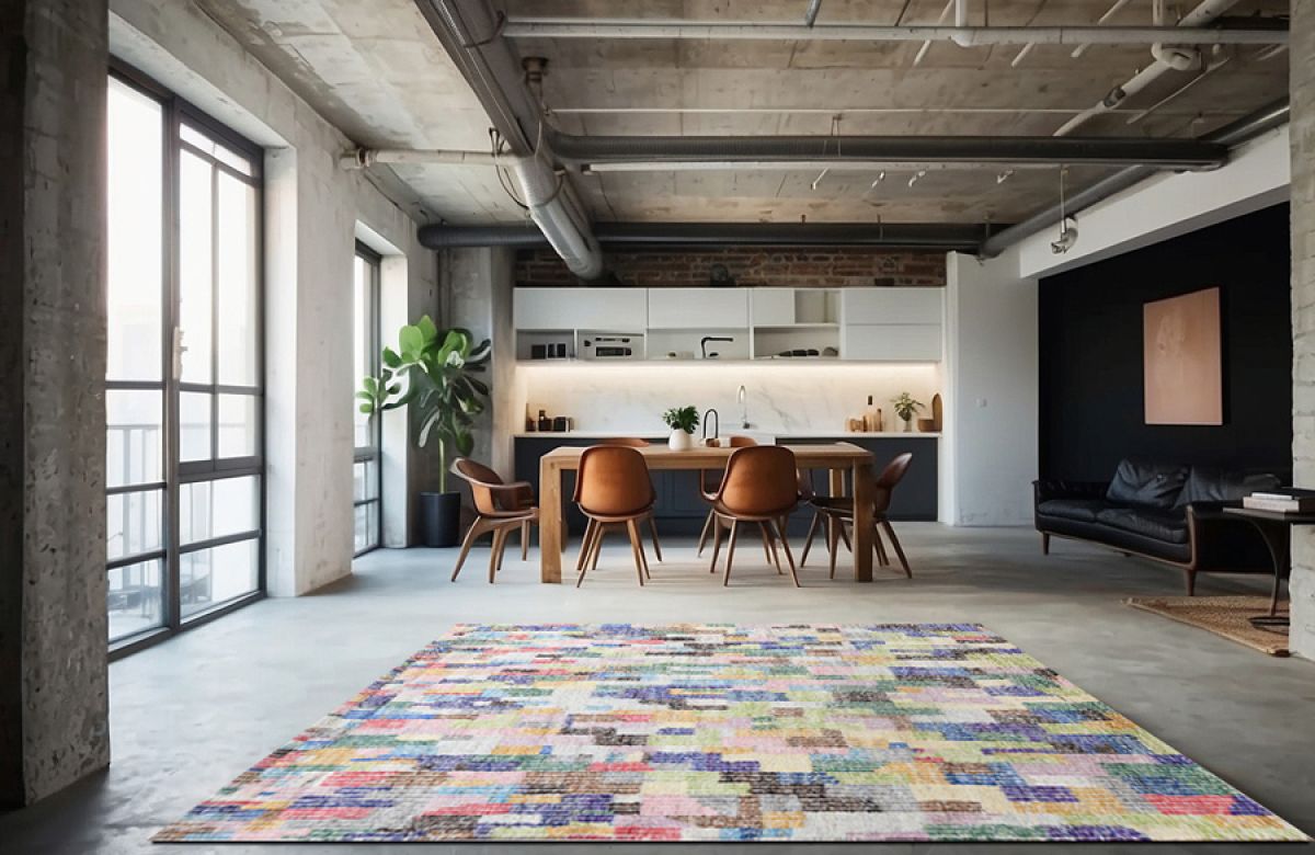 Colorful Persian vintage carpet 