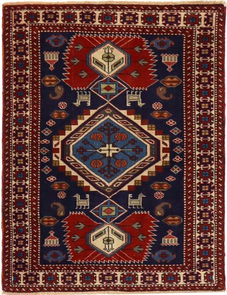 Persian Rug 132 x 92 Μπλε