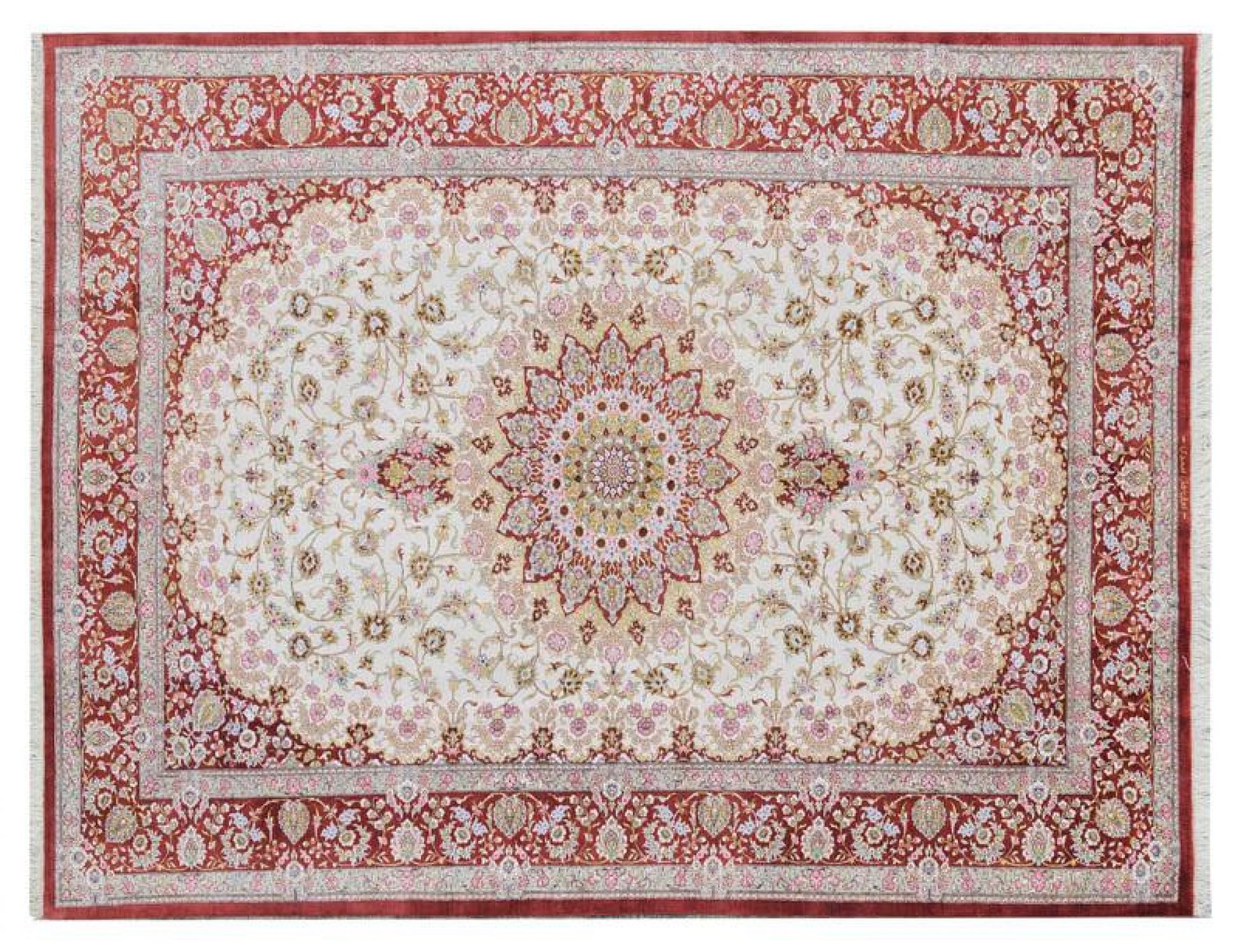 Qhom Περσικό μεταξωτό χαλί  <br/>295 x 195 cm